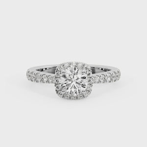 Floating Halo Engagement Ring – Glow Style in $14K White Gold 18K White Gold Platinum$