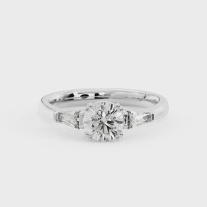 Trio Classic 3-Stone Engagement Ring in  $14K White Gold 18K White Gold Platinum$