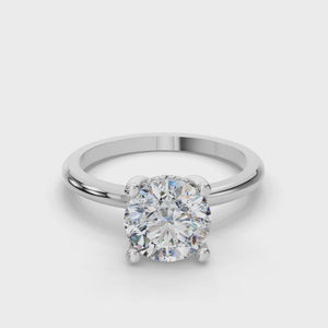 Lush Hidden Halo Engagement Ring in $14K White Gold 18K White Gold Platinum$