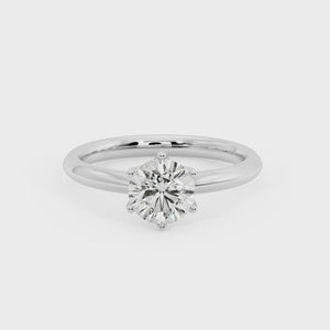 Aspen Knife Edge 6-Prong Solitaire Engagement Ring in $14K White Gold 18K White Gold Platinum$