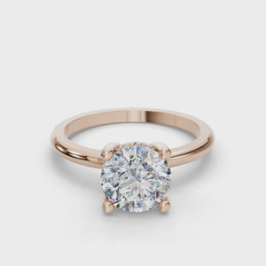 Lush Hidden Halo Engagement Ring in $14K Rose Gold 18K Rose Gold$ 