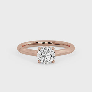 Vela 4 Prong East-West Solitaire Engagement Ring in $14K Rose Gold 18K Rose Gold$ 