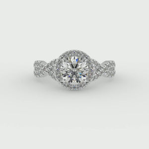 Bloom Halo Engagement Ring in $14K White Gold 18K White Gold Platinum$ 