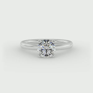 Faye 4-Prong Petite Solitaire Engagement Ring in $14K White Gold 18K White Gold$