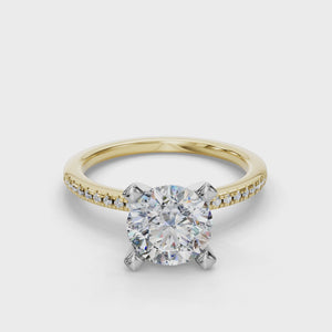 Ray Pave Band Engagement Ring in $14K Yellow Gold 18K Yellow Gold$