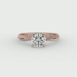 Twirl Diamond Pave Ring Engagement Ring in $14K Rose Gold 18K Rose Gold$ 
