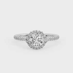 Stella Diamond Halo Engagement Ring in $14K White Gold 18K White Gold Platinum$ 