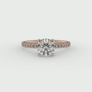 Glow Pave Hidden Halo Engagement Ring in $14K Rose Gold 18K Rose Gold$