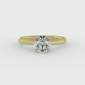 Lyra Minimalist Solitaire Engagement Ring in $14K Yellow Gold 18K Yellow Gold$