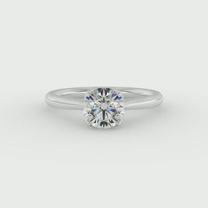 Lyra Minimalist Solitaire Engagement Ring in $14K White Gold 18K White Gold Platinum$