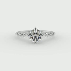 Nola Petite Solitaire Engagement Ring in $14K White Gold 18K White Gold Platinum$ 