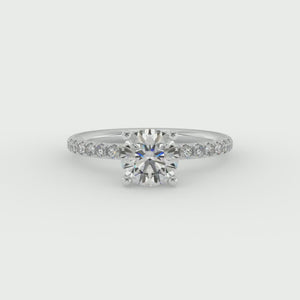 Dawn Hidden Halo with Pave Engagement Ring in $14K White Gold 18K White Gold Platinum$ 