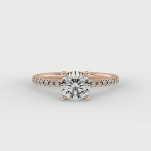Gleam Pave Engagement Ring in $14K Rose Gold 18K Rose Gold$ 