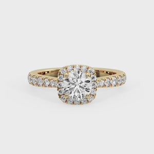 Floating Halo Engagement Ring – Glow Style in $14K Yellow Gold 18K Yellow Gold$