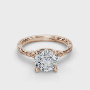 Lumen Pave Engagement Ring in $14K Rose Gold$ 
