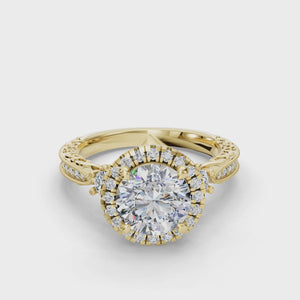 Frost Halo Style Engagement Ring in $14K Yellow Gold 18K Yellow Gold$ 