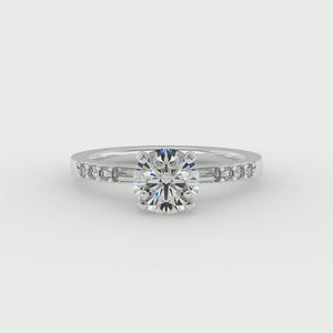 Sage Modern Solitaire Engagement Ring in $14K White Gold 18K White Gold Platinum$