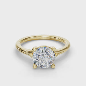 Solstice Split Shank 4-Prong Solitaire Engagement Ring in $14K Yellow Gold 18K Yellow Gold$ 