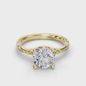 Lumen Pave Engagement Ring in $14K Yellow Gold 18K Yellow Gold$