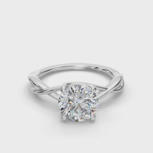 Twine Twist Solitaire Engagement Ring in $14K White Gold 18K White Gold Platinum$