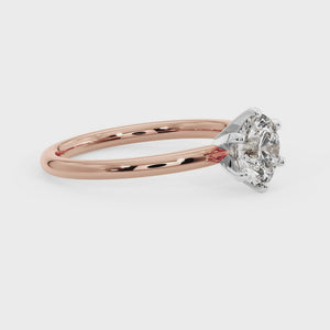 Aura 6-Prong Cathedral Solitaire Engagement Ring in $14K Rose Gold 18K Rose Gold$