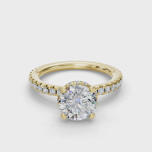 Gemini Double Hidden Halo Ring Engagement Ring in $14K Yellow Gold 18K Yellow Gold$ 