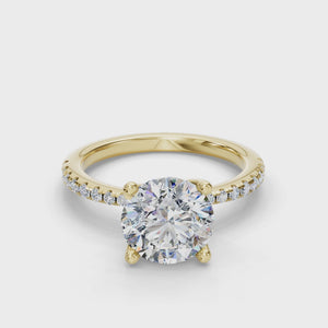 Prism Pinched Pave Engagement Ring in $14K Yellow Gold 18K Yellow Gold$