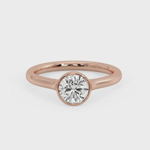 Onyx Bezel Solitaire Engagement Ring in $14K Rose Gold 18K Rose Gold$ 