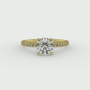 Glow Pave Hidden Halo Engagement Ring in $14K Yellow Gold 18K Yellow Gold$ 