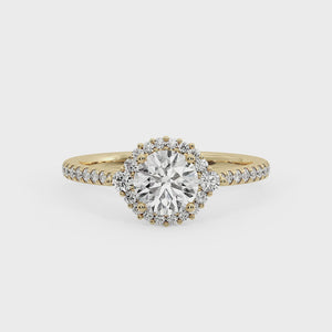 Stella Diamond Halo Engagement Ring in $14K Yellow Gold 18K Yellow Gold$