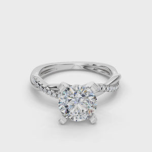 Classic Halo Engagement Ring – Mist Style in $14K White Gold 18K White Gold Platinum$