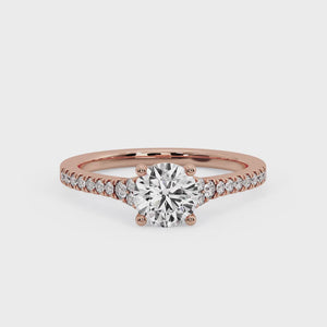 Sierra Split Cathedral Pave Ring in $14K Rose Gold 18K Rose Gold$ 