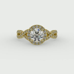 Willow Twist Halo Ring Engagement Ring in $14K Yellow Gold 18K Yellow Gold$ 