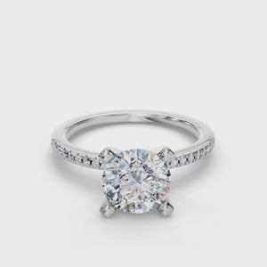 Ray Pave Band Engagement Ring in $14K White Gold 18K White Gold Platinum$