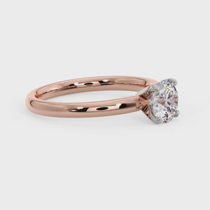 Aura 6-Prong Sculpted Solitaire Engagement Ring in $14K Rose Gold 18K Rose Gold$