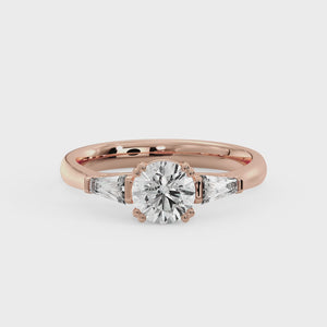 Trio Classic 3-Stone Engagement Ring in  $14K Rose Gold 18K Rose Gold$