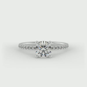 Gleam Pave Engagement Ring in $14K White Gold 18K White Gold Platinum$ 