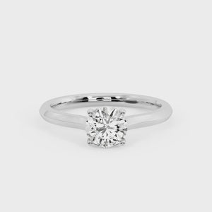 Vela 4 Prong East-West Solitaire Engagement Ring in $14K White Gold 18K White Gold Platinum$