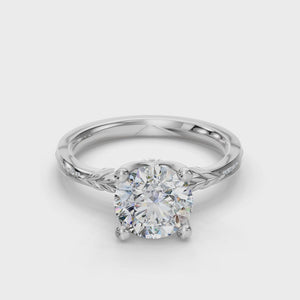 Lumen Pave Engagement Ring in $14K White Gold 18K White Gold Platinum$ 