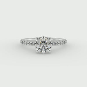Glow Pave Hidden Halo Engagement Ring in $14K White Gold 18K White Gold Platinum$