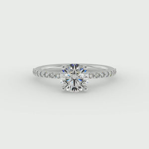 Ivy Band Solitaire Engagement Ring in $14K White Gold 18K White Gold Platinum$