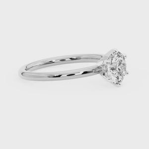 Aura 6-Prong Cathedral Solitaire Engagement Ring in $14K White Gold 18K White Gold Platinum$