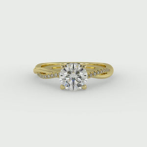 Twirl Diamond Pave Ring Engagement Ring in $14K Yellow Gold 18K Yellow Gold$ 