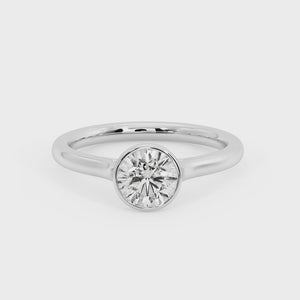 Onyx Bezel Solitaire Engagement Ring in $14K White Gold 18K White Gold Platinum$