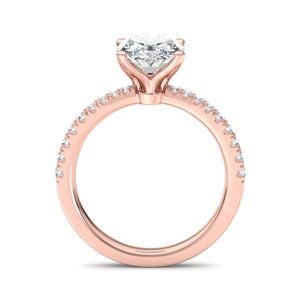 Prism Pinched Pave Engagement Ring in $14K Rose Gold$