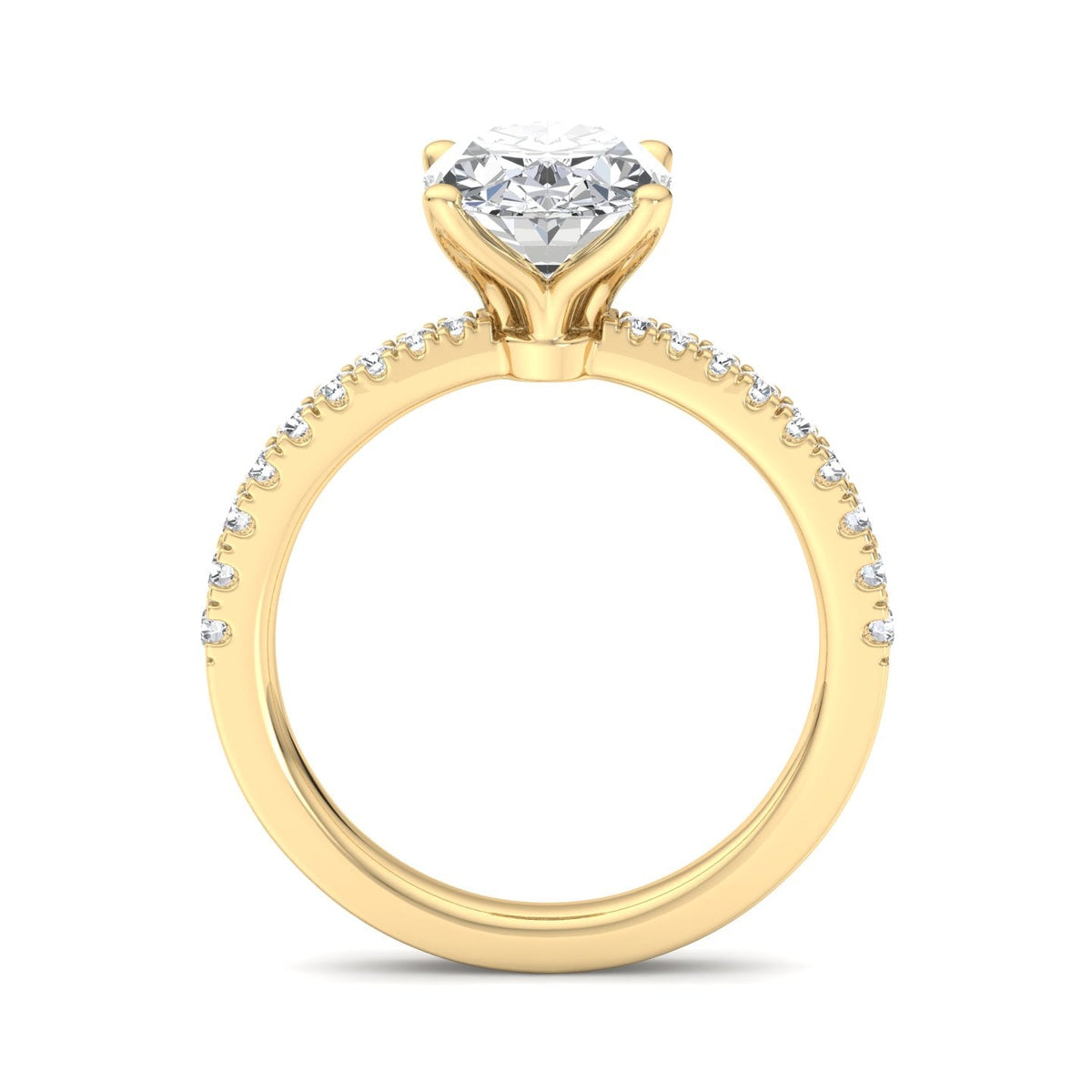 Prism Pinched Pave Engagement Ring in $14K Yellow Gold 18K Yellow Gold$