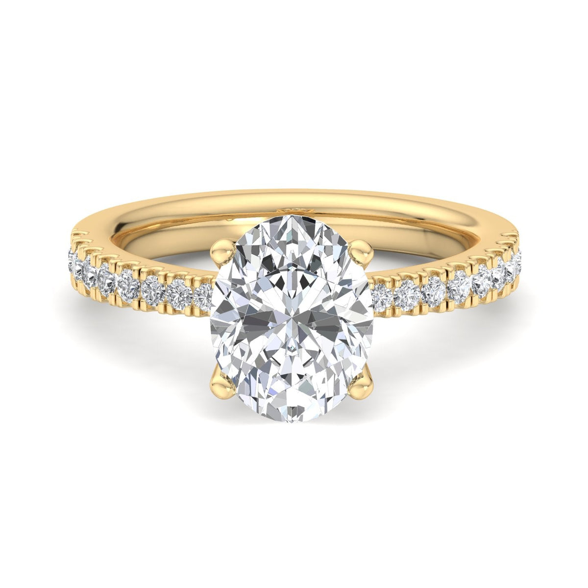 Prism Pinched Pave Engagement Ring in $14K Yellow Gold 18K Yellow Gold$