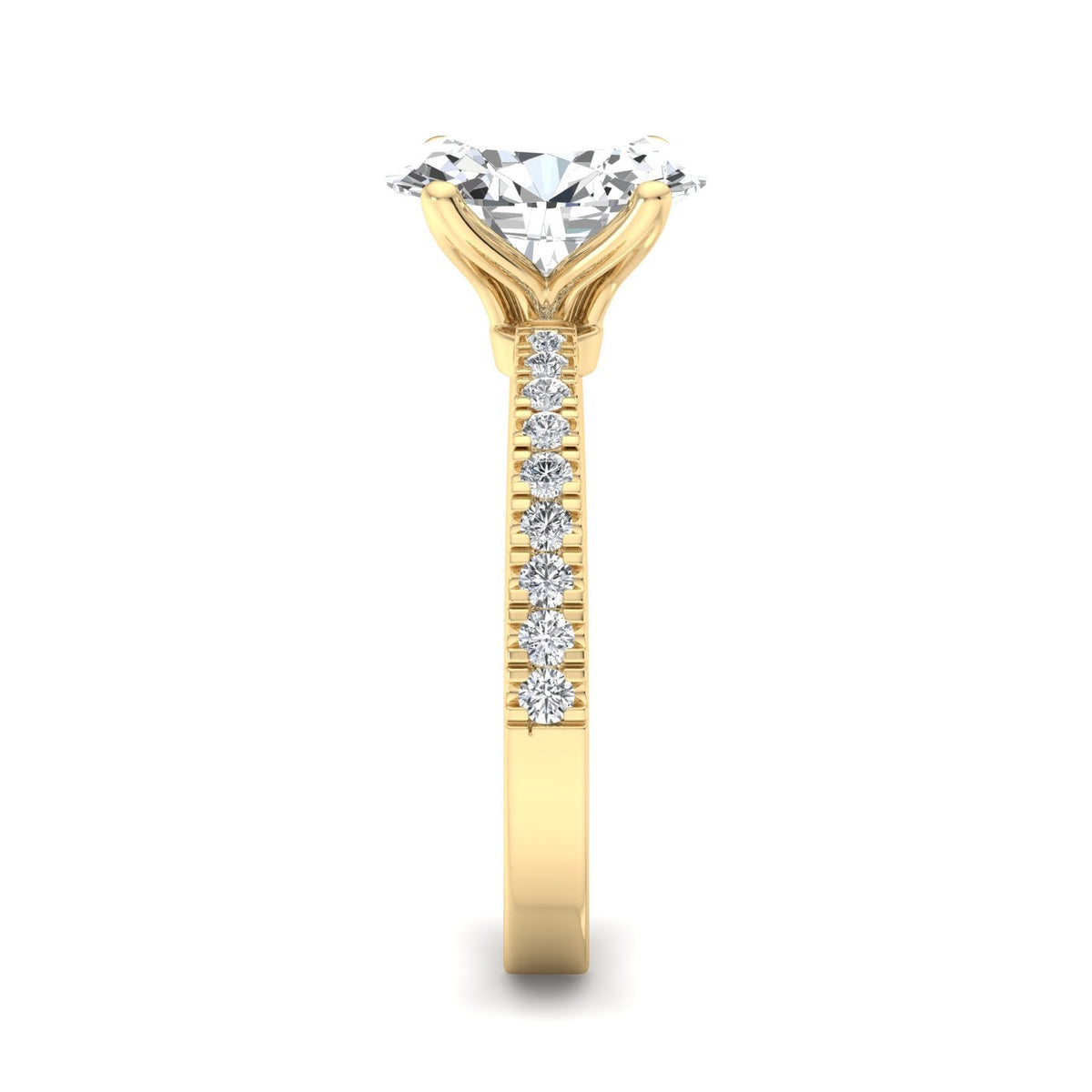 Prism Pinched Pave Engagement Ring in $14K Yellow Gold 18K Yellow Gold$