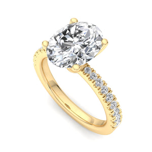 Prism Pinched Pave Engagement Ring in $14K Yellow Gold 18K Yellow Gold$ 