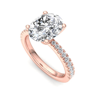 Prism Pinched Pave Engagement Ring in $14K Rose Gold$